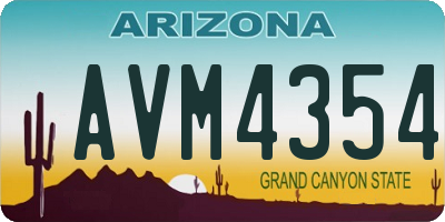 AZ license plate AVM4354