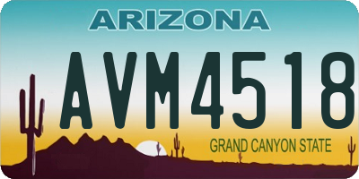 AZ license plate AVM4518