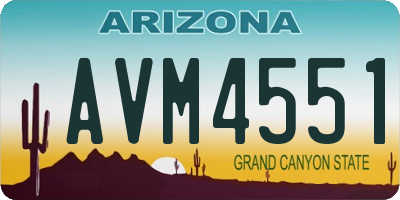 AZ license plate AVM4551