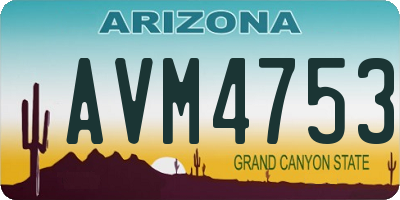 AZ license plate AVM4753