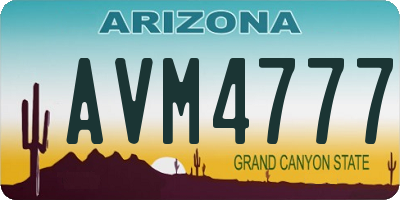 AZ license plate AVM4777