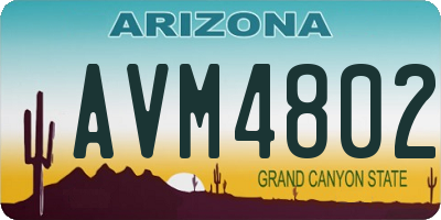 AZ license plate AVM4802