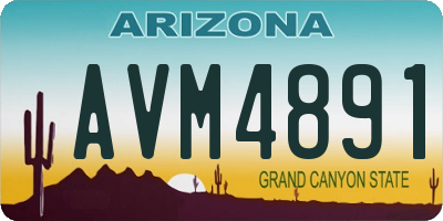 AZ license plate AVM4891