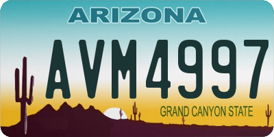 AZ license plate AVM4997