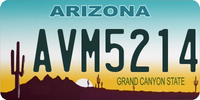 AZ license plate AVM5214