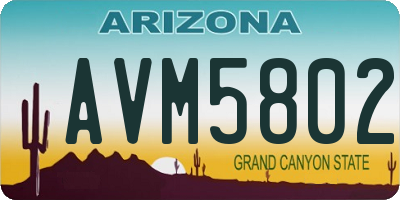 AZ license plate AVM5802