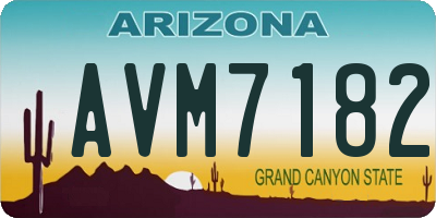 AZ license plate AVM7182