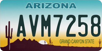 AZ license plate AVM7258