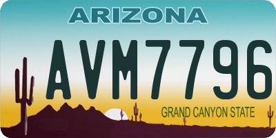 AZ license plate AVM7796