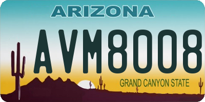 AZ license plate AVM8008
