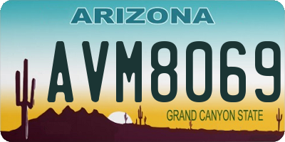 AZ license plate AVM8069