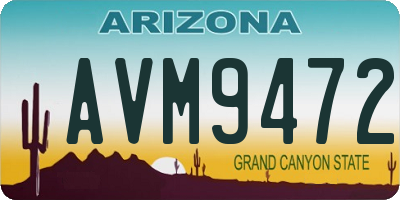 AZ license plate AVM9472