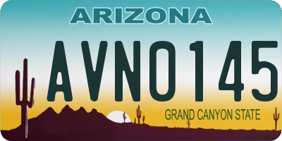 AZ license plate AVN0145