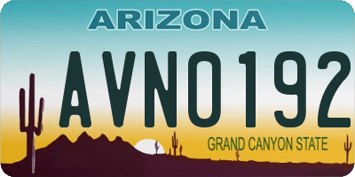 AZ license plate AVN0192