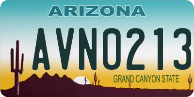 AZ license plate AVN0213