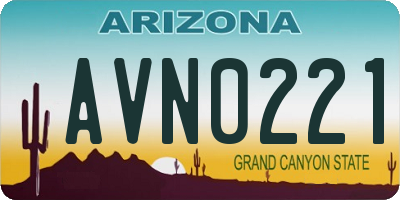 AZ license plate AVN0221