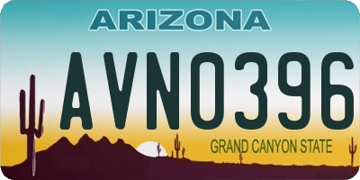 AZ license plate AVN0396