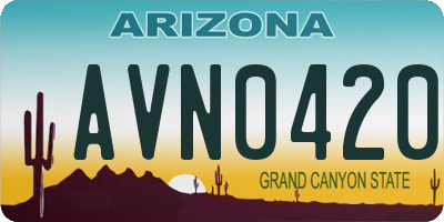 AZ license plate AVN0420