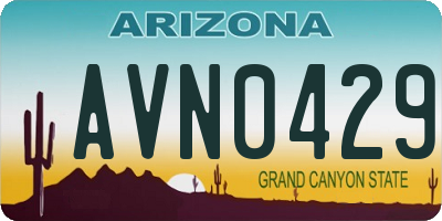 AZ license plate AVN0429
