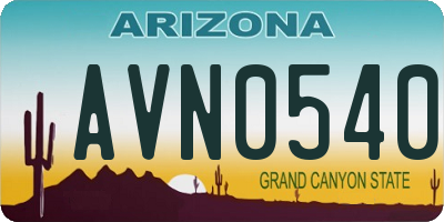 AZ license plate AVN0540