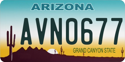 AZ license plate AVN0677