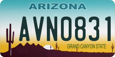 AZ license plate AVN0831