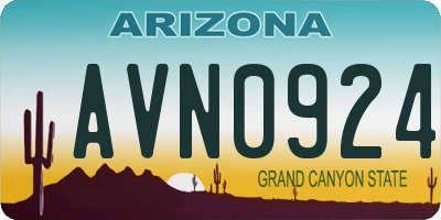 AZ license plate AVN0924