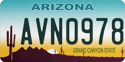 AZ license plate AVN0978