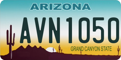 AZ license plate AVN1050