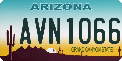 AZ license plate AVN1066