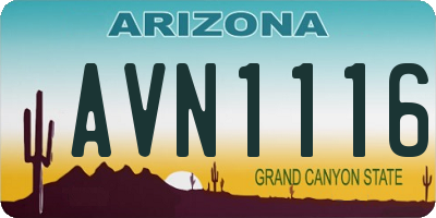 AZ license plate AVN1116