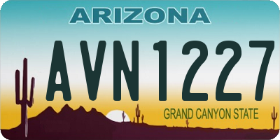 AZ license plate AVN1227