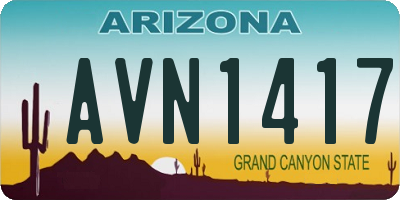AZ license plate AVN1417