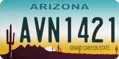 AZ license plate AVN1421