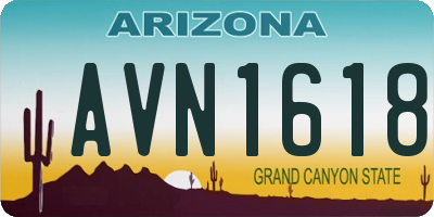 AZ license plate AVN1618