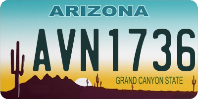 AZ license plate AVN1736
