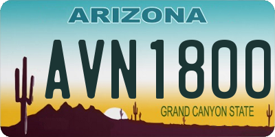 AZ license plate AVN1800