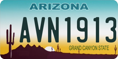 AZ license plate AVN1913