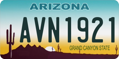 AZ license plate AVN1921