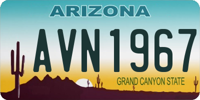 AZ license plate AVN1967