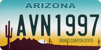 AZ license plate AVN1997