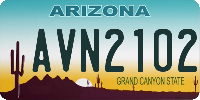 AZ license plate AVN2102