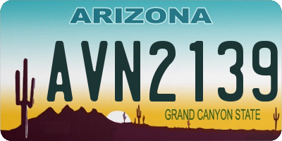 AZ license plate AVN2139