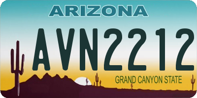 AZ license plate AVN2212
