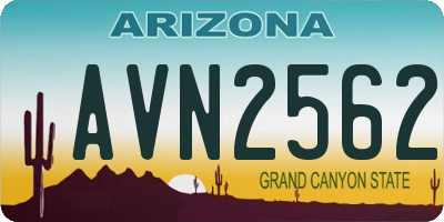 AZ license plate AVN2562