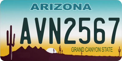 AZ license plate AVN2567