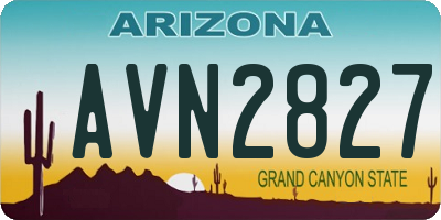 AZ license plate AVN2827
