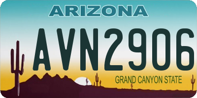 AZ license plate AVN2906