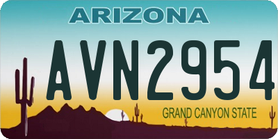 AZ license plate AVN2954