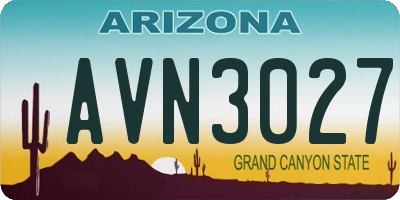 AZ license plate AVN3027